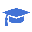 Icone azul representando instituições de ensino
