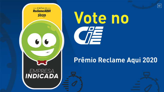 Imagem mostrando o logo do prêmio que é um desenho de uma ervilha sorrindo e texto Votação Prêmio Época Negócios Reclame Aqui 2020