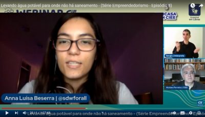Anna Luísa Beserra participa de webinar sobre empreendedorismo e acesso a água
