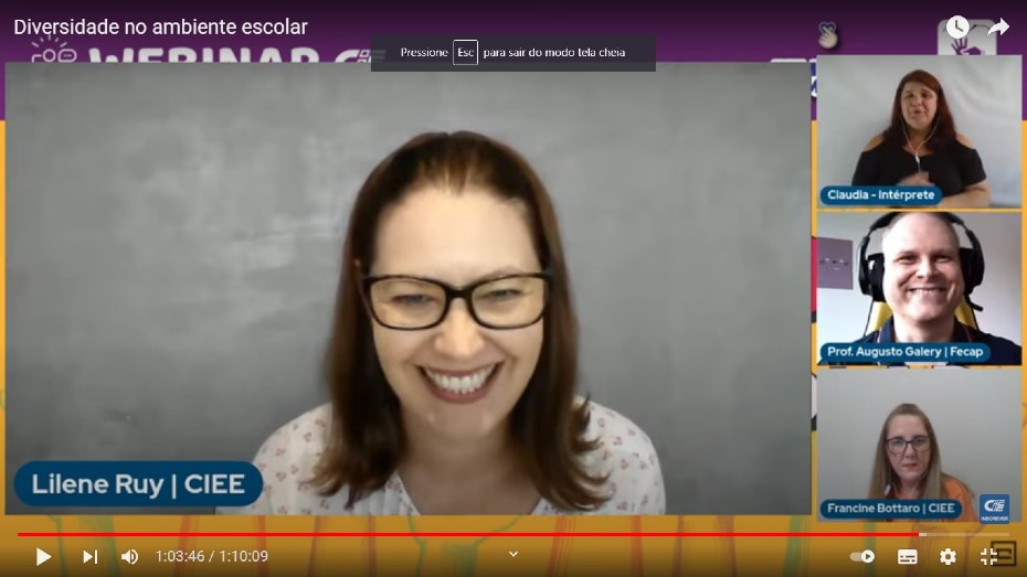 Lilene Ruy., Francine Bottaro e Augusto Galery participam de webinar